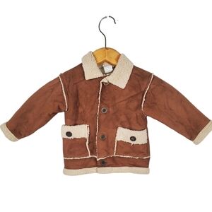 Toddlers Brown and Cream Sherpa Jacket. CachCach. 2T